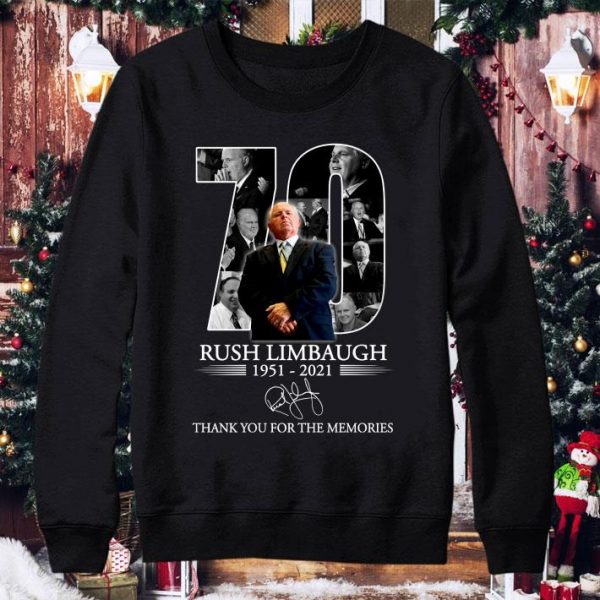 Hot 70 Years Of Rush Limbaugh RIP 1951-2021 Thank You For The Memories Shirt 4