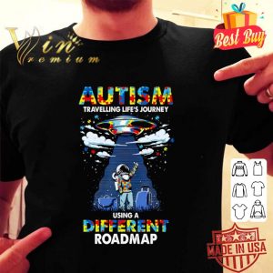 Hot Autism Awareness Travelling Life's Journey Using A Different Roadmap Shirt 5