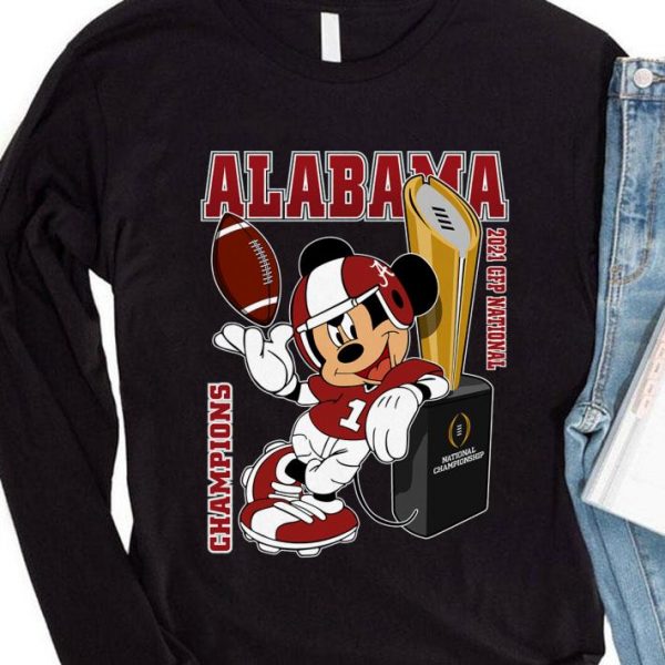 Original Mickey mouse Alabama Crimson Tide Champions 2021 CFP National shirt 4