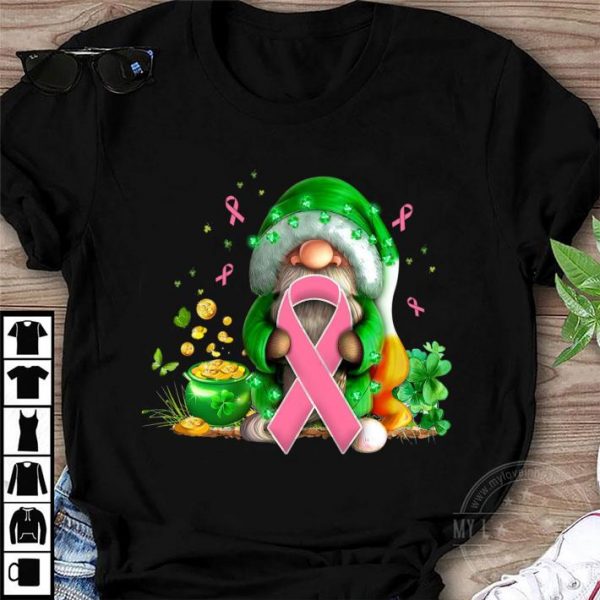 Official Gnome Breast Cancer Awareness St. Patrick's day shirt 1