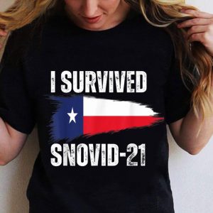 Funny I Survived Snovid-21 Texas Proud Texans Vintage Retro T-Shirt 5