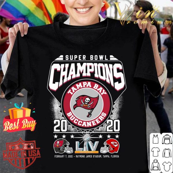 Hot 2021 Super Bowl Champions Tampa Bay Buccaneers 2020 Kansas City Chiefs Shirt 1