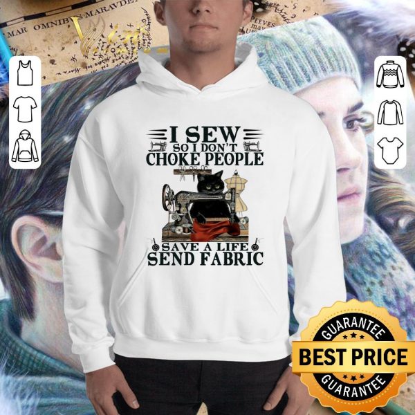 Awesome Black cat i sew so i don't choke people save a life send fabric shirt 3