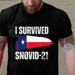 Funny I Survived Snovid-21 Texas Proud Texans Vintage Retro T-Shirt 6