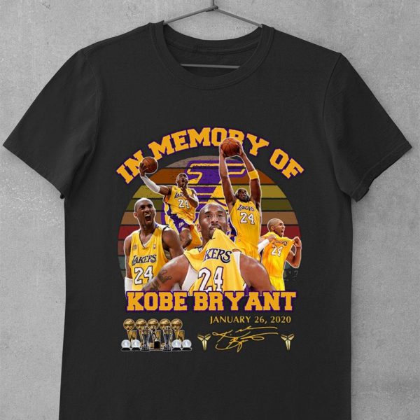 Original In memory of Kobe Bryant Signature January 26 2020 Los Angeles Lakers Vintage Shirt 1