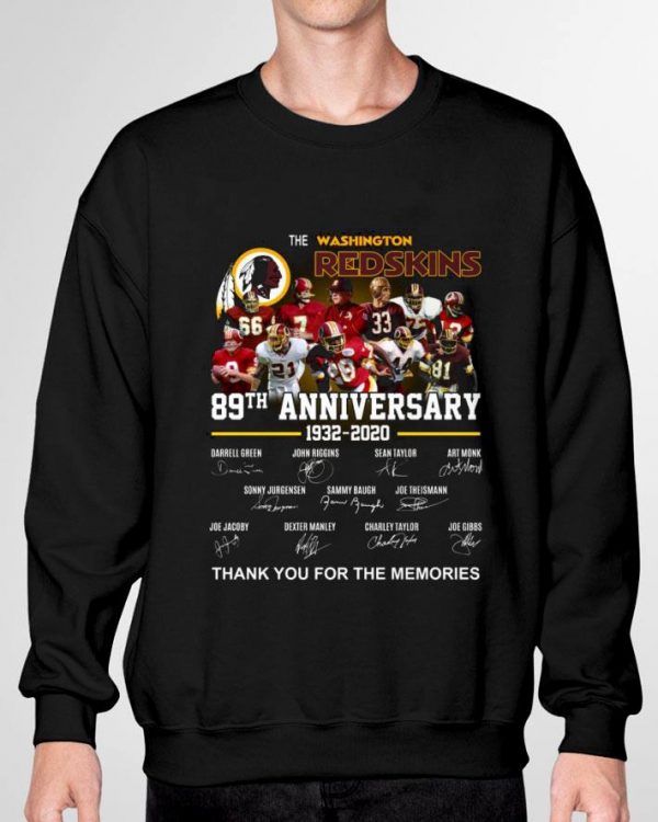 Awesome Thank You Memories The Washington Football Team NFL 89 Years Of 1932-2020 Signatures Shirt 3