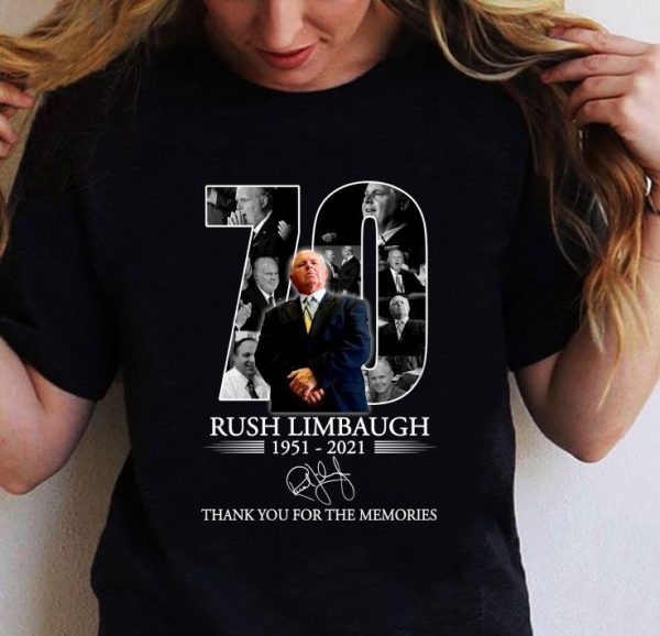 Hot 70 Years Of Rush Limbaugh RIP 1951-2021 Thank You For The Memories Shirt 2