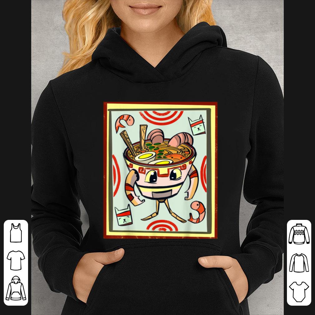 Official Kawaii Ramen Robot Anime Cat Shrimp Japanese Ramen Noodles T shirt