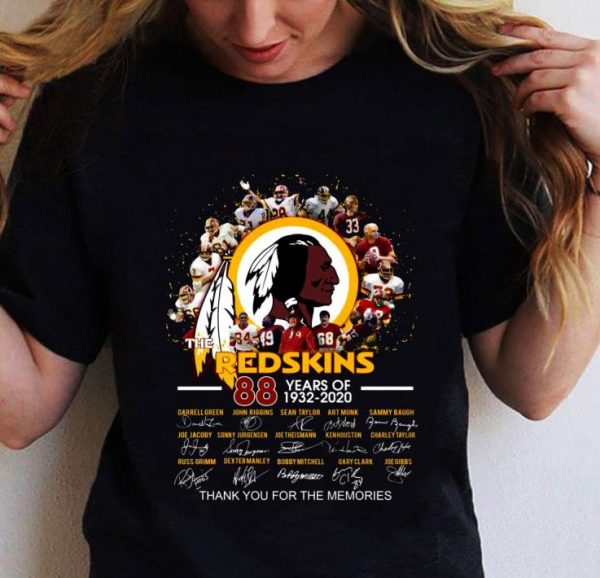 Original The Washington Football Team 88 Years Of 1932-2020 Signed Thank You Memories Shirt 2