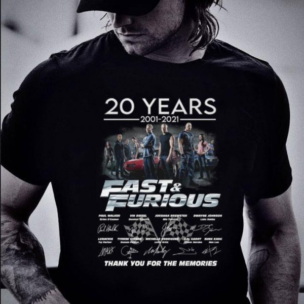 Awesome 2021 Fast & Furious Season 9 20 years 2001-2021 Signatures Shirt 2