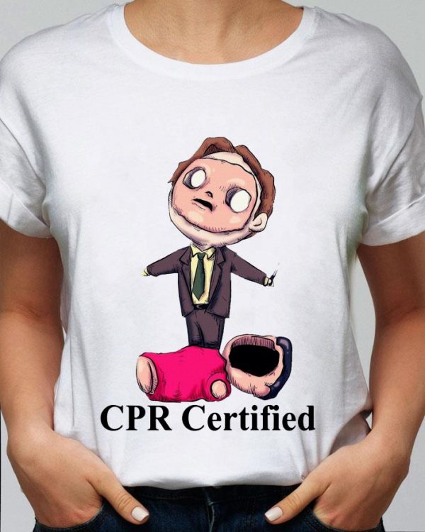 Funny Dwight Schrute CPR Certified Cardiopulmonary resuscitation shirt 2
