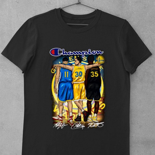 Funny Champion Golden State Warriors Stephen Curry Klay Thompson Kevin Durant Signatures Shirt 1