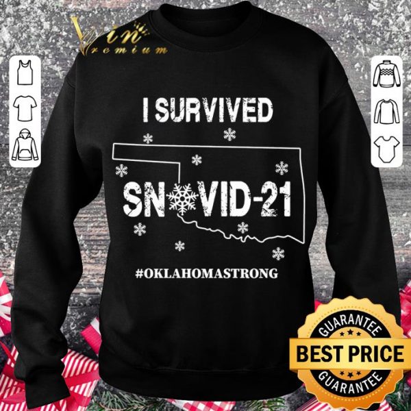 Best 2021 I Survived Snovid-21 Oklahoma Strong Coronavirus Storm shirt 3