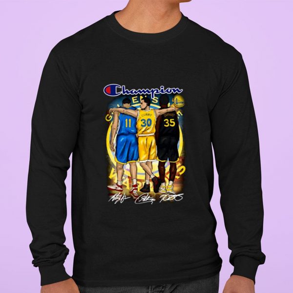 Funny Champion Golden State Warriors Stephen Curry Klay Thompson Kevin Durant Signatures Shirt 3
