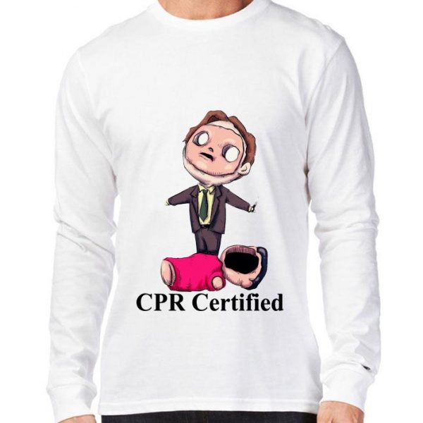 Funny Dwight Schrute CPR Certified Cardiopulmonary resuscitation shirt 3