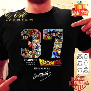Awesome Dragon Ball 37 years of 1984-2021 7 series Toriyama Akira signature shirt 5