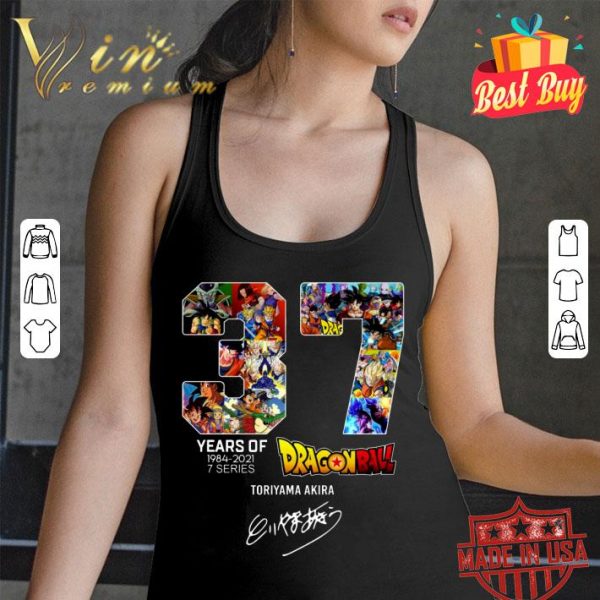 Awesome Dragon Ball 37 years of 1984-2021 7 series Toriyama Akira signature shirt 3