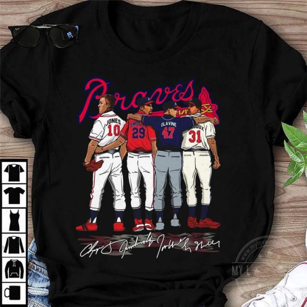 Funny Atlanta Braves Chipper Jones Smoltz Glavine Maddux all signature shirt 1