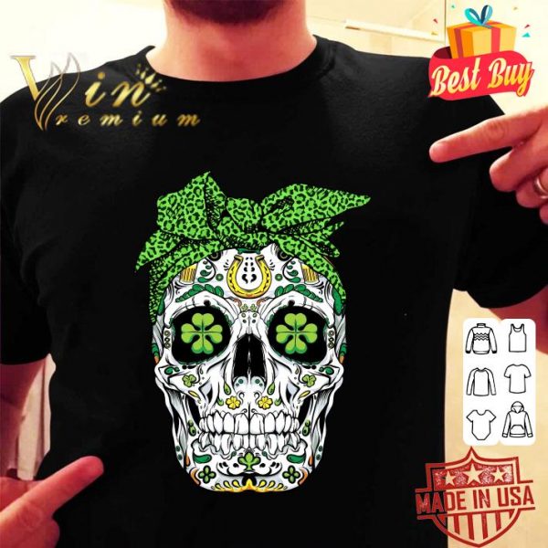 Original Sugar Skull Shamrock St. Patrick's day shirt 2