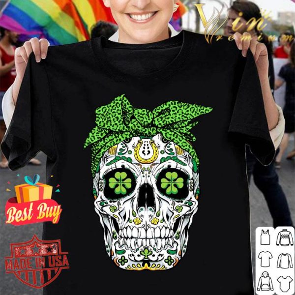 Original Sugar Skull Shamrock St. Patrick's day shirt 1