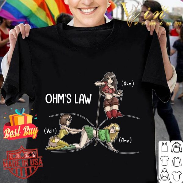 Funny Anime Girls Ohms Law Ohm Volt Amp shirt 1