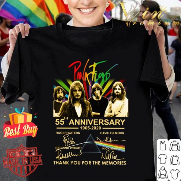 Official Pink Floyd 55th anniversary 1965-2020 signatures thank you for the memories shirt 1