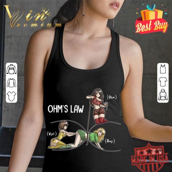 Funny Anime Girls Ohms Law Ohm Volt Amp shirt 3