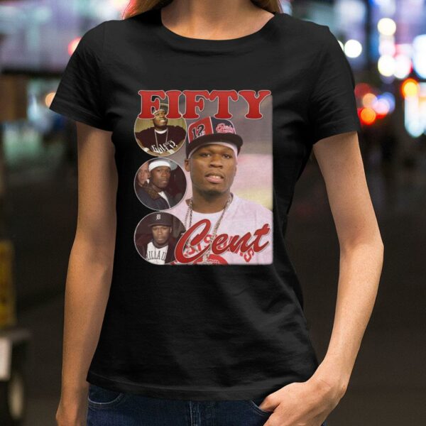 Awesome 50 Cent Fifty Cent Bootleg Rap Tee Black Vintage Style T-Shirt 2