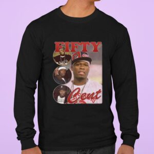 Awesome 50 Cent Fifty Cent Bootleg Rap Tee Black Vintage Style T-Shirt 6