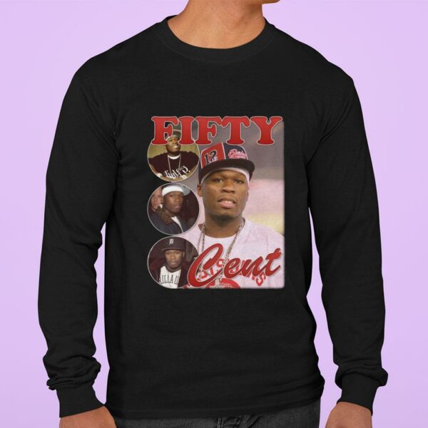 Awesome 50 Cent Fifty Cent Bootleg Rap Tee Black Vintage Style T-Shirt 3