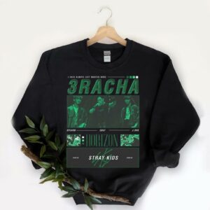 3RACHA Shirt, STRAY KIDS 3RACHA Black Unisex Kpop Shirt, kpop inspired clothing Shirt 5