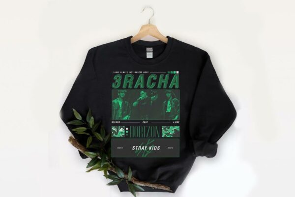 3RACHA Shirt, STRAY KIDS 3RACHA Black Unisex Kpop Shirt, kpop inspired clothing Shirt 2