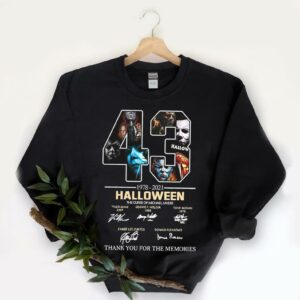 43 Years Halloween Michael Myers Shirt, 43 Years 1978 2021 Halloween Michael Myers Signatures Thank You Shirt 5