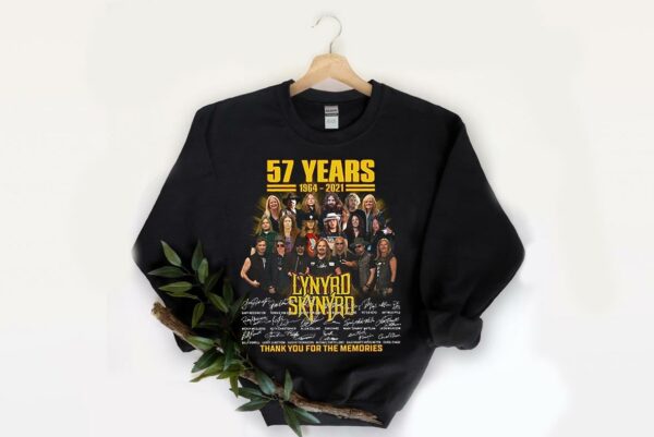 57 Years 1964-2021 Lynyrd Skynyrd Thank You For The Memories Signatures Shirt 2