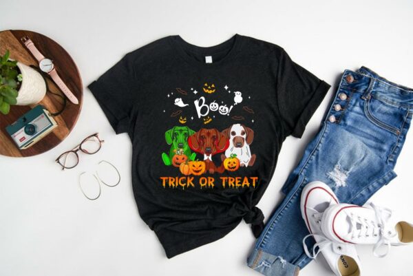 Bear Cute Dachshund Halloween Shirt,  Halloween Boo Trick Or Treat Shirt 1
