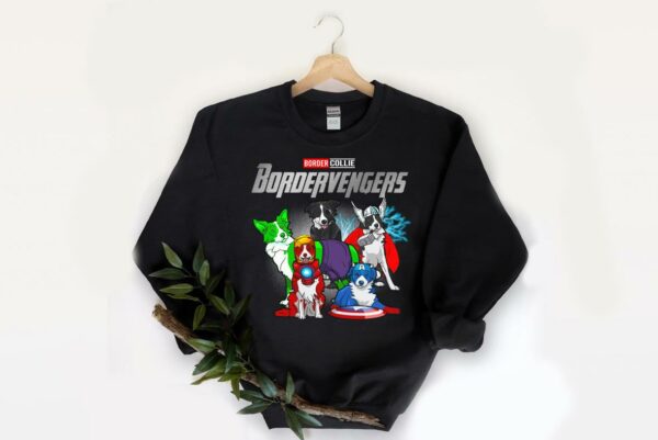 Bordervengers Border Collie And Avengers Dog Lover Marvel Dog Shirt, Border Collie Shirt 2