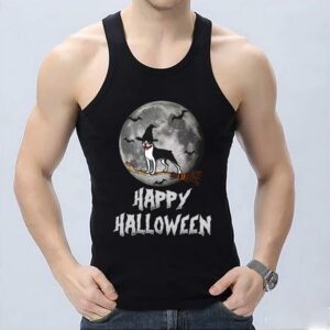 Boston Terrier Witch Happy Halloween Dog Lover Shirt Bat Shirt 6