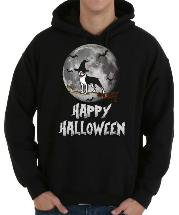 Boston Terrier Witch Happy Halloween Dog Lover Shirt Bat Shirt 4