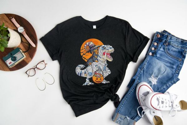 Dinosaur T-Rex Mummy Halloween Shirt,  T-rex Halloween Shirt 1
