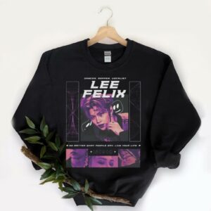 FELIX Shirt, STRAY KIDS FELIX Black Unisex Kpop Shirt, FELIX graphic tee shirt 5