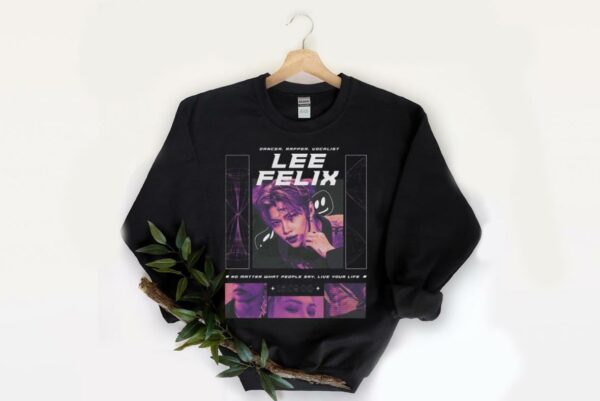 FELIX Shirt, STRAY KIDS FELIX Black Unisex Kpop Shirt, FELIX graphic tee shirt 2
