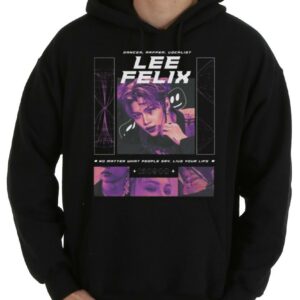 FELIX Shirt, STRAY KIDS FELIX Black Unisex Kpop Shirt, FELIX graphic tee shirt 7