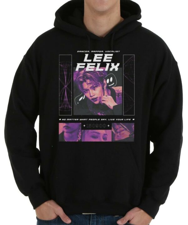 FELIX Shirt, STRAY KIDS FELIX Black Unisex Kpop Shirt, FELIX graphic tee shirt 4