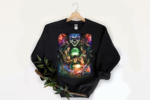 Halloween Characters Poster Shirt, Halloween Characters Shirt, Horror Pennywise Poster Shirt, Horror It Shirtcoffin Shirt 2