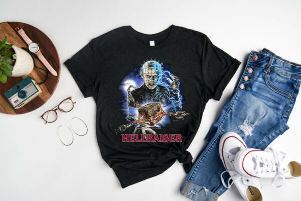 Hellraiser Tee Shirt, Movie Pinhead Up-close Shirt, Horror Hellraiser Halloween Shirtcemetery Shirt 1