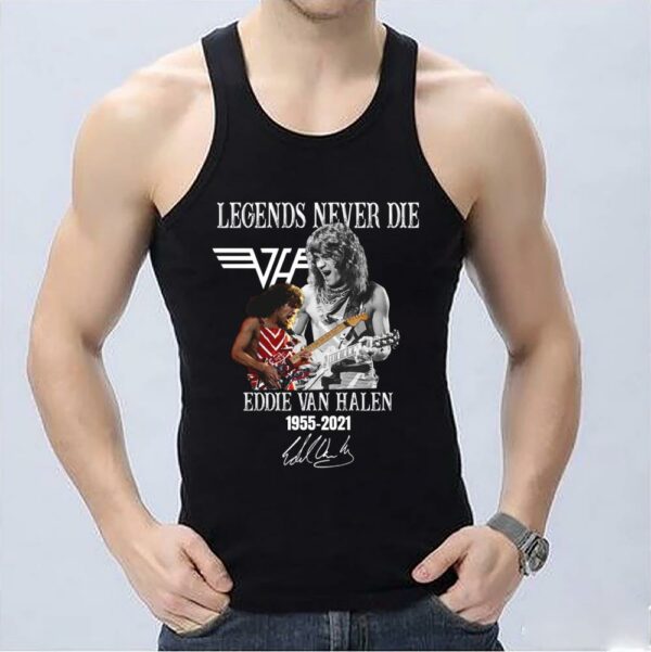 Hot 65aniversary Van Halen Shirt, Legends Never Die Eddie Van Halen 1955 2020 Signature Shirt 3