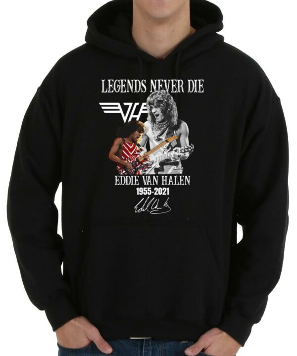 Hot 65aniversary Van Halen Shirt, Legends Never Die Eddie Van Halen 1955 2020 Signature Shirt 4