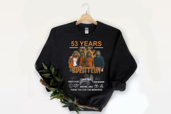 Hot Ledzeppelin Shirt, 53 Years Led Zeppelin 1968 2021 Thank You For The Memories Shirt 2