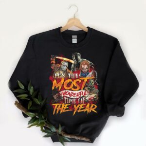 Jason Michael Freddy Chucky Shirt, Horror Characters Mashup Shirt, Most Wonderful Time Of The Year Horror shirt werewolf Shirt 5