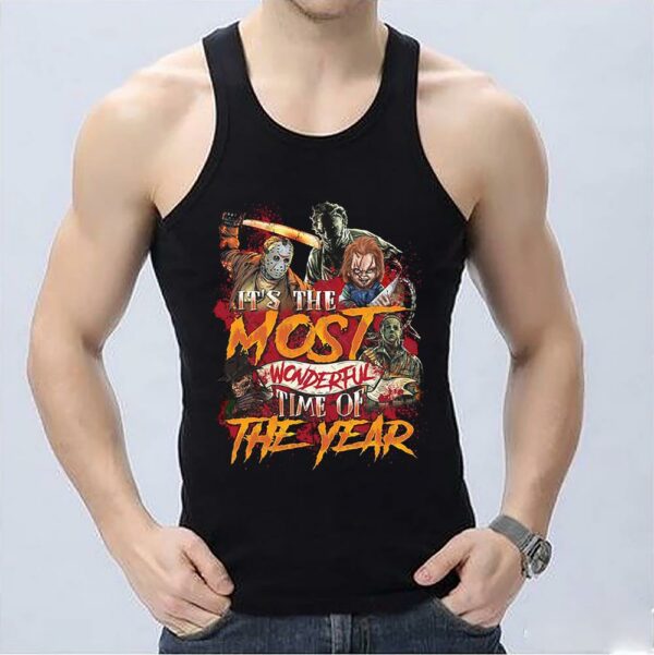 Jason Michael Freddy Chucky Shirt, Horror Characters Mashup Shirt, Most Wonderful Time Of The Year Horror shirt werewolf Shirt 3